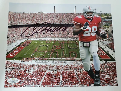 FOTO AUTOGRAFADA ASSINADA POR CHRIS BEANIE WELLS 8X10 CERTIFICADO DE AUTENTICIDADE ESTADO DE OHIO - Imagem 1 de 4