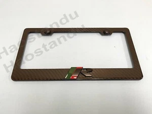 1x(B) R SPORT LOGO 3D Emblem Real 3K TwillWeave CARBON FIBER License Plate Frame - Bild 1 von 2