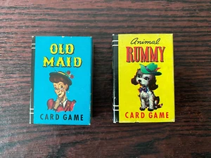 Vintage Whitman Publishing Miniatur Kartenspiele - Old Maid/Animal Rommé KOMPLETT - Bild 1 von 10