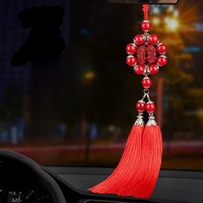 Espejo retrovisor con hebilla de borla de la suerte para coche adorno colgante accesorio decoración Foto 1 de 4