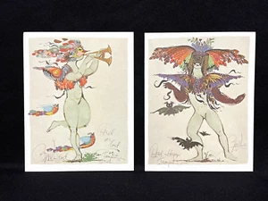 1965 Björn Wiinblad Karten Mid Century Modern Danish Art Ariel The Tempest - Bild 1 von 7