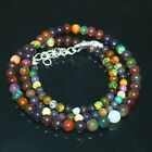 Black Opal Round Balls, Fire Opal Beads, Opal Beaded Necklace, 925 Silver Clasp