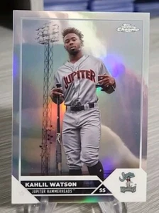 Kahlil Watson 2023 Topps Chrome Pro Debut Refractor /99 #153 Marlins/Guardians - Picture 1 of 2