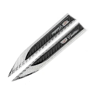 2X Coche Carbono 3D Metal Emblema Guardabarros Insignia Logo Pegatina para Cadillac - Imagen 1 de 1