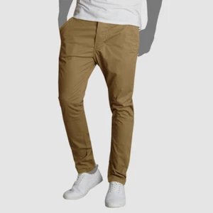 $62 Galaxy By Harvic Men's Brown Cotton Stretch Chinos Pants Size 36W 32L - Picture 1 of 1
