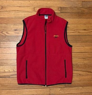 Lamborghini Vintage Red Fleece Full-Zip Vest (Size: L) - Image 1 of 3