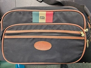 Vintage Lark erweiterbare Tragetasche 1990 verstellbarer Riemen Schultertasche schwarz 15" - Bild 1 von 9