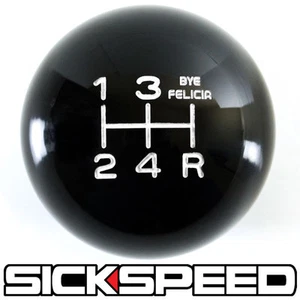 BLACK/WHITE BYE FELICIA SHIFT KNOB FOR 5 SPEED SHORT THROW SHIFTER 12X1.75 S05 - Picture 1 of 1