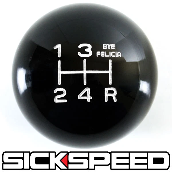 BLACK/WHITE BYE FELICIA SHIFT KNOB FOR 5 SPEED SHORT THROW SHIFTER 12X1.75 S05 - Image 1 of 1