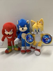 2022 Sonic The Hedgehog 2 The Movie SONIC/KNUCKLES/TAILS 9" Inch Soft Plush NEW - Picture 1 of 5