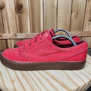 Nike SB Zoom Stefan Janoski Mens 10.5 Canvas Red Skateboard Sneakers Skate Shoes - Picture 1 of 9