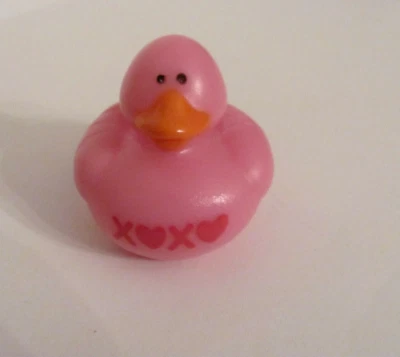 NUEVO PATO DE GOMA TEMÁTICO DÍA DE SAN VALENTÍN 2" ~~ ROSA CON "XOXOXO" Foto 1 de 3