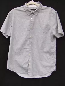 John Varvatos black and white small print short sleeves with cuff Men's Medium - Picture 1 of 8