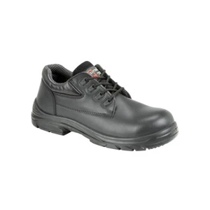 UKD Safety Shoe Smooth Leather Safety Toe Cap Steel Midsole EU40-48 Black M9504A - Picture 1 of 3