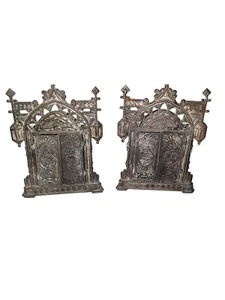 Set Of Antique 1890s Orthodox fold Tin Chapel Frames Empty Made In  Czechoslovak - Picture 1 of 16