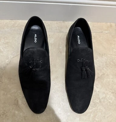 Zapatos Aldo de gamuza negra para hombre excelentes usados talla 10 realmente se adapta a 9 - 9 1/2 EE. UU. Foto 1 de 4