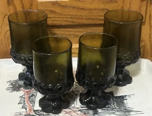 Vintage Franziskaner Madeira Olivgrün Gläser zwei 8 Unzen und zwei 4 Unzen - Bild 1 von 7