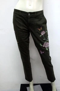 Guess Jeans Taglia 27 / 41 Donna Pantalone Jeans Verde Pants Pant Logo Woman - Imagen 1 de 15