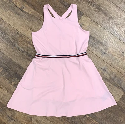 VESTIDO SIN MANGAS TRASERO CRUZADO TOMMY HILFIGER RAYAS Tenis Golf Pickleball L Bajo Skort Foto 1 de 4