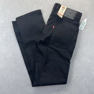 Pantalones de mezclilla negros ajustados LEVIs 511 para niños 16 28x30 ajustables Foto 1 de 4