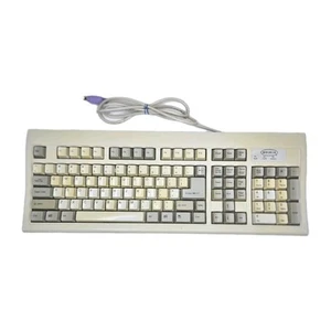 Belkin KB-6868 Wired Keyboard PS/2 F8E206-PS2 Off White Vintage Tested Works - Picture 1 of 9