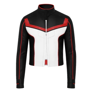 Chaqueta Superman 2025 Mr Terrific - Chaqueta de cuero Fair Play blanca y negra - Imagen 1 de 4