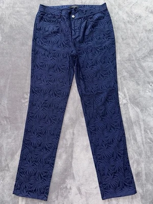 Pantalones para mujer Lafayette 148 New York azul marino estampados de hojas talla 10 Foto 1 de 4