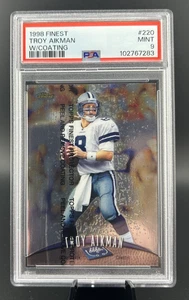 1998 Topps Finest #220 TROY AIKMAN w/coating Cowboys PSA 9 MINT - Picture 1 of 2