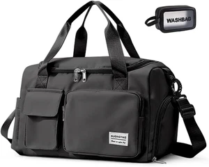 Small Gym Bag for Women, Travel Duffle Bag Carry on Weekender Bag with Shoe Comp - Picture 1 of 12