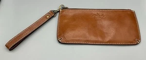 Patricia Nash Italian Leather St. Croce Tan Wristlet Wallet Brown 10”x5” Zip - Picture 1 of 10