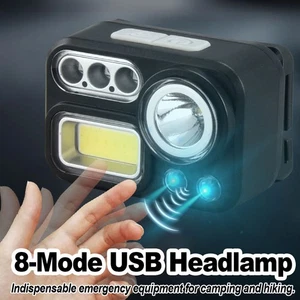 Rojo/verde/blanco/uv 8 modos faros LED para luz sensor recargable - Imagen 1 de 2