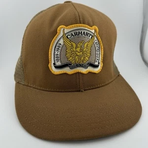 Cappello Vintage 1970-1989 Carhartt Centenario Logo Patch Snapback Trucker Berretto Stati Uniti 80s - Foto 1 di 13