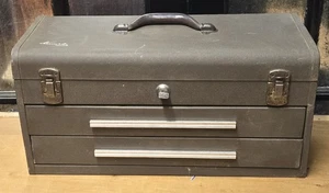 Bella cassetta attrezzi macchinista originale Kennedy #220B 2 cassetti marrone con chiavi - Foto 1 di 9