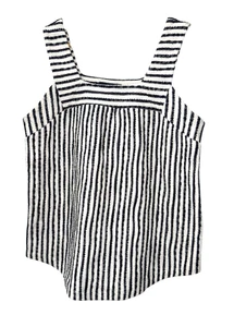 Lucky Brand WOMENS SMALL PRE-OWNED Square Neck Sleeveless Tank Top Striped Blue - Picture 1 of 7