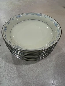 Lenox Carolina Coupe Soup Bowls, Blue Flowers, Platinum Trim - Set of 8 - Picture 1 of 4