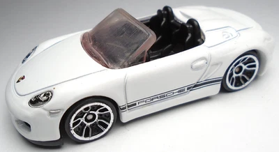 Coche Hot Wheels 2012 nuevos modelos Porsche Boxster Spyder blanco fundido a presión 1:64 2 5/8" Foto 1 de 4