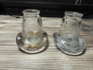 2 Stück Vintage Schnapsglas Cowboyhut Kessler Whiskey selten Zahnstocherhalter - Bild 1 von 9