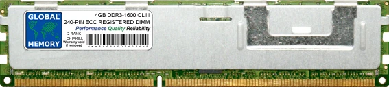 4GB DDR3 1600MHz PC3-12800 240-PIN ECC REGISTERED RDIMM SERVER/WORKSTATION RAM - Image 1 of 1