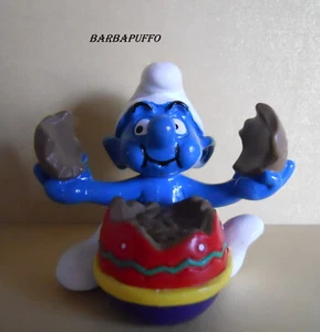 PUFFI SMURFS  BARBAPUFFO PASQUA 520516 PUFFO MANGIA UOVO SMURF EGG SURPRISE - Foto 1 di 1