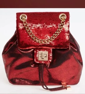 Stunning Dune red Sequin backpack women Rucksack Bag Bnwt - Picture 1 of 2