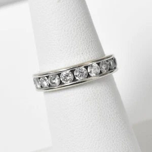 14K White Gold 1.25-1.33 cttw Natural Diamond Band 4.6G SZ 6 1/8 - Picture 1 of 7