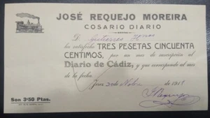 1918. JÉRZ (CÁDIZ). JOSE REQUEJO MOREIRA. COSARIO DIARIO. - Picture 1 of 2