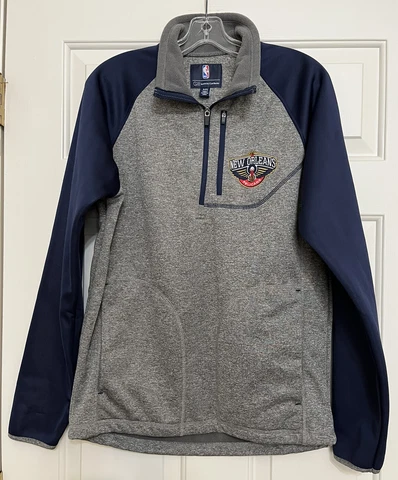 NEW ORLEANS PELICANS NBA size S gray navy 1/4 zip sweatshirt men's Cover