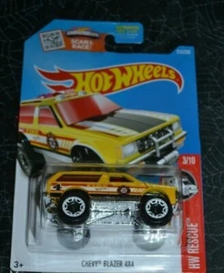 HOT WHEELS 2016 HW RESCUE 3/10 - CHEVY BLAZER 4X4 YELLOW - Picture 1 of 1