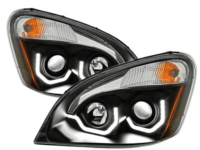 Para Faro 2008-2016 Cascadia LED Halo Proyector Negro Par Derecha Izquierda Foto 1 de 4