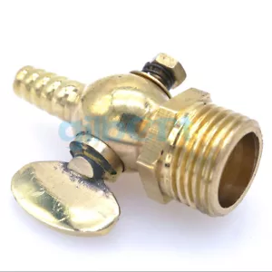 Rubinetto valvola di arresto rubinetto scarico ottone spinato tubo flessibile 1/2" BSP maschio - adatto 8 mm - Foto 1 di 8