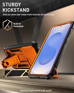 For Galaxy S25 Plus Case Poetic Built in Screen With Kickstand Cover Orange - Picture 1 of 6
