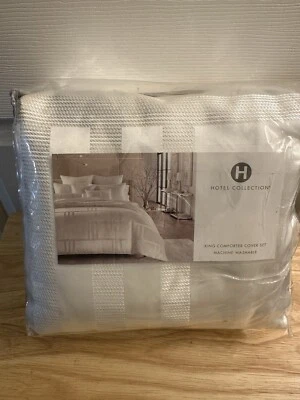 Juego de 3 fundas y funda nórdica King blanca estructura hotelera colección nuevo en paquete Foto 1 de 3