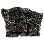 Vintage Harley Davidson Freedom Motorcycle To Ride Silver Belt Buckle Used