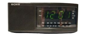 Vintage Sony Dream Machine FM/AM Dual Alarm Clock Radio ICF-C740 -Black - Tested